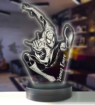 Çocuklara Kişiye Özel Yazılı Spiderman Led Lamba Hediyesi (Beyaz)