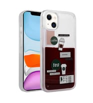 Apple iPhone 14 Plus Kılıf Desenli Sıvılı Zore Drink Kahve Tasarımlı Kılıf (Model 2)