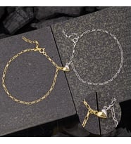 Sonsuz Aşk Çift Bilekliği  925 Ayar Gümüş Bileklik (Gold)