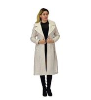 Kadın Pıtırcık Uzun Kaşe Kaban BGL-ST04121 (Krem)