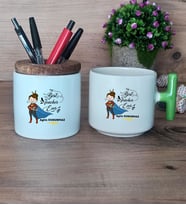 Kadın İngilizce Öğretmeni Hediye Sepeti Kupa Bardak T Kulplu, Kalemlik Hediyeleri Öğretmenler Günü Hediyesi (Model 8)