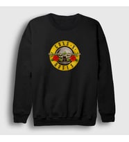 Presmono Unisex Beyaz Logo Guns N' Roses Sweatshirt 58491tt (Siyah)