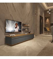 Decoraktiv Eko 4B Mdf Std Tv Ünitesi Tv Sehpası - Parlak Beyaz (Pera - Antrasit)
