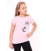 Toontoy Kız Çocuk Baskılı Tişört (Açık Pembe)