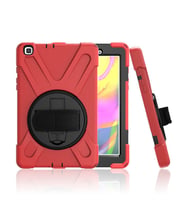 Samsung Galaxy Tab A7 Lite T220 T225 T227 Defender Askılı Zırhlı Tank Case (Kırmızı)