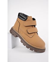 Muggo GADGET Garantili Çocuk Unisex Rahat Kalıp Soğuğa Dayanıklı Cırtlı Bot (Camel)