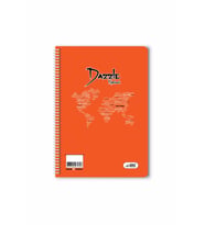 Kareli 40 Yaprak Spiralli Defter A4 Boy Plastik Kapak (1 Adet ) (Turuncu)