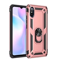 Xiaomi Redmi 9A Kılıf Yüzüklü Zırh Tank Vega (Rose)