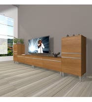 Decoraktiv Eko 9200T Mdf Krom Ayaklı Tv Ünitesi Tv Sehpası (Ceviz)