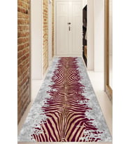 Dijital Baskılı Kaymaz Taban Yıkanabilir Modern Yolluk Ve Koridor Halısı NDU-HT-1101 (Bordo)