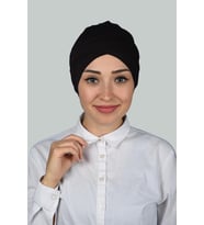 Çapraz Dış Tesettür Bonesi Penye (Koyu Kahverengi )