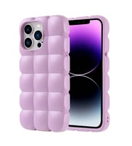 iPhone 14 Pro Max Kılıf Parlak Esnek Silikon Dom Dom Kılıf (Lila)
