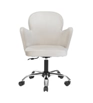 Krom Metal Ayaklı Ofis Çocuk Odası Çalışma Sandalyesi (AYARLANABİLİR) KELEBEK (Bej)