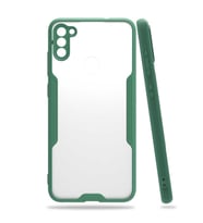 Galaxy A11 / Galaxy M11 Kılıf Parfe Kenarları Pastel Renk Silikon Kılıf (Koyu Yeşil)