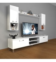 Decoraktiv Eko 5da Mdf Dvd Krom Ayaklı Tv Ünitesi Tv Sehpası (Beyaz)