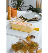 Şişe Modeli Dekoratif Soya Wax Doğal Kokulu Dekoratif Hediyelik Mum (Sarı)
