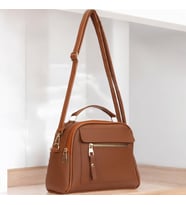 Givenza Anneler Gününe Özel Lacoste Deri Çapraz Askılı El Ve Omuz Çantası (Taba)