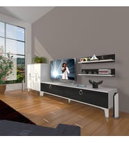Decoraktiv Eko ON Mdf Std Gold Tv Ünitesi Tv Sehpası (Siyah - Beyaz)