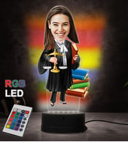 Doğum Günü Hediyesi,Sevgiliye Hediye, Kişiye Özel Fotoğraflı Kadın Avukat Karikatür 3D Led Lamba (RGB)