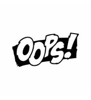 Oops Araba Sticker siyah 17x9 CM (Siyah)