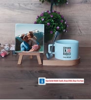 Babalar Günü Hediyesi Fotoğraflı Dekoratif Taş, Kupa Bardak Beyaz Hediye (Model 8)