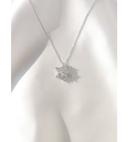 925 Ayar Gümüş Lotus Çiçeği Kolye (Beyaz)