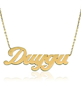 Kişiye Özel  İsimli 925K Gümüş Kolye (Gold)