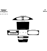 Meriç® Renault Laguna Ön Torpido Kaplama Maun 7 Parça 2001-2005 (Piano Black)