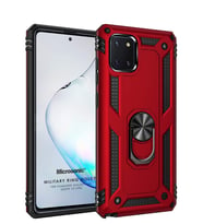 Microsonic Samsung Galaxy A81 Kılıf Military Ring Holder (Kırmızı)