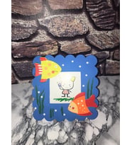 Ahşap Çocuk Fotoğraf Çerçevesi ( 5 ' li PAKET ) (Mavi)