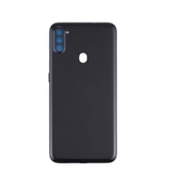 Samsung Galaxy A11 Logolu Kasa Kapak - LENS VE PARMAKİZİ HARİÇ (Siyah)