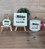 Maden Mühendisi Hediye Seti Kupa Bardak T Kulplu, Dekoratif Taş, Anahtarlık Mühendisler Günü Hediyesi (Model 1)