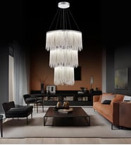Katena 80'lik  Zincir Detaylı Led Avize Otel Salon Lobi Villa Avize (Krom)