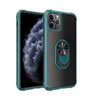 Uyumlu Model Apple iPhone 11 Pro Kılıf Şeffaf Sararmaz Yüzüklü Mola Kapak (Yeşil)