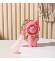 Livava Ayıcık Askılı Mini Fan, Usb li ve Şarj Edilebilir, Mavi, 12x6 (Pembe)