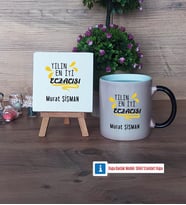 En İyi Eczacı Dekoratif Taş, Kupa Bardak Kırmızı Hediye (Model 8)