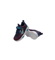 T0MWİNS Özel Taban Özel Tasarım Çırtlı & bağcıklı Ortapedik  & Anatomik Sağlam Kaymaz Yüksek Tabanlı Nefes Alan Çocuk Spor Ayakkabısı (Kırmızı-Lacivert)