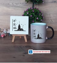 Kız Kulesi Dekoratif Taş, Kupa Bardak Kırmızı HediyeArkadaşa Hediye (Model 8)