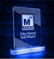Muhasebeciye Hediye, Mali Müşavir Hediyesi,  Kişiye Özel 3D Led Lamba (Mavi)