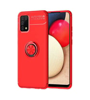 Samsung Galaxy A02S Kılıf Yüzüklü Magnetli Ravel Case (Kırmızı)