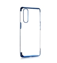 Oppo Reno 3 Pro Kılıf Zore Dört Köşeli Lazer Silikon Kılıf (Mavi)