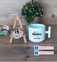 Hemşire Kupa Bardak Beyaz ve Fotoğraflı Ahşap Anahtarlık Hediye (Model 12)