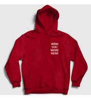 Presmono Unisex Gri Wish Astroworld Travis Scott Kapüşonlu Sweatshirt 43643tt (Kırmızı)