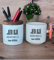 Jeoloji Mühendisi Hediye Sepeti Kupa Bardak T Kulplu, Kalemlik Hediyeleri Mühendisler Günü Hediyesi (Model 7)