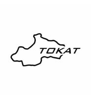 Tokat Harita Araba Sticker siyah 18x9 CM (Siyah)