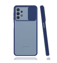 Galaxy A32 4G Kılıf Sürgülü Kamera Koruma Silikon (Lacivert)