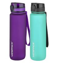 Uzspace 2'li Tritan Matara Seti 1000 ml Büyük Boy 14 Farklı Renk Seçeneği FiftyFifty (MOR-TABA)