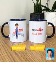 Kişiye Özel Karikatürlü Fizyoterapist Hediye Kupa Bardak Erkek Fizyoterapiste Tıp Bayramı Hediyesi (Lacivert)