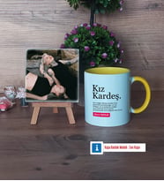 Kız Kardeş Fotoğraflı Dekoratif Taş, Kupa Bardak Beyaz Hediye (Model 7)