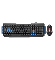 Hyk- 46 Gamy Combo Siyah Klavye Mouse Set Özel Renkli oyun tuşlarıyla (Siyah-Mavi)